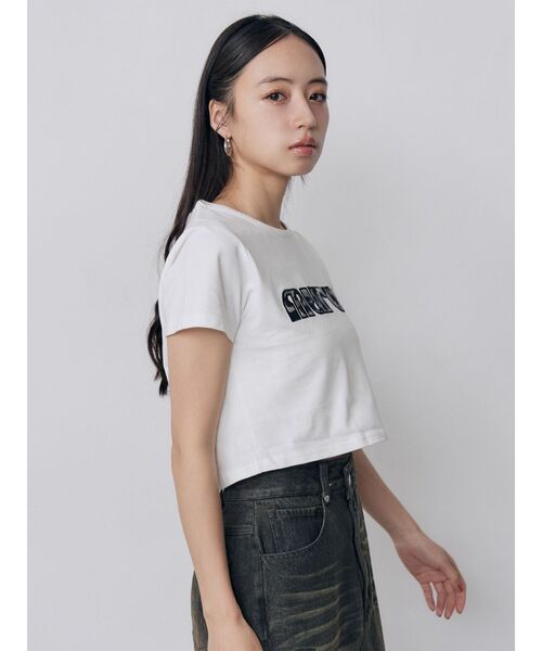MURUA(ムルーア)の「パターンロゴパッチTシャツ 夏服(Tシャツ/カットソー・レディース・ブラック/ブルー/ピンク/ホワイト・FREE)」の12枚目の写真