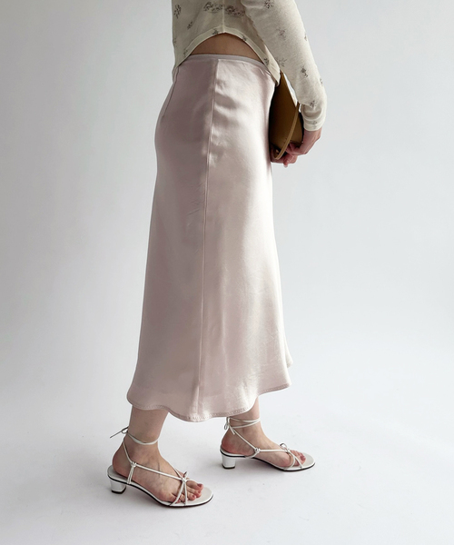 EDIT. FOR LULU（エディットフォールル）の「ウォッシャブルサテンミディスカート（スカート・レディース・ホワイト/グリーン・34/36）」の8枚目の写真