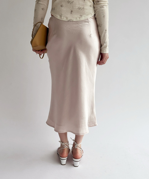 EDIT. FOR LULU（エディットフォールル）の「ウォッシャブルサテンミディスカート（スカート・レディース・ホワイト/グリーン・34/36）」の10枚目の写真