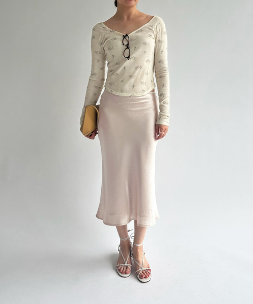 EDIT. FOR LULU（エディットフォールル）の「ウォッシャブルサテンミディスカート（スカート・レディース・ホワイト/グリーン・34/36）」の11枚目の写真