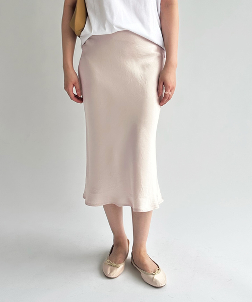 EDIT. FOR LULU（エディットフォールル）の「ウォッシャブルサテンミディスカート（スカート・レディース・ホワイト/グリーン・34/36）」の12枚目の写真