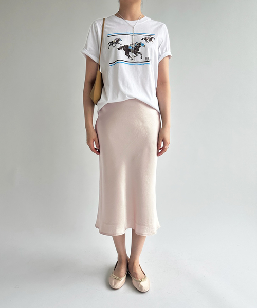 EDIT. FOR LULU（エディットフォールル）の「ウォッシャブルサテンミディスカート（スカート・レディース・ホワイト/グリーン・34/36）」の13枚目の写真