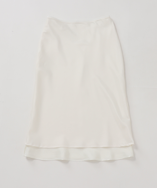 EDIT. FOR LULU（エディットフォールル）の「ウォッシャブルサテンミディスカート（スカート・レディース・ホワイト/グリーン・34/36）」の22枚目の写真