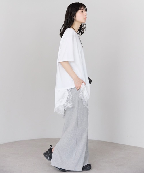 pocket(ポケット)の「レースドッキングTシャツ(Tシャツ/カットソー・レディース・ブラウン/ブラック/オフホワイト・FREE)」の10枚目の写真