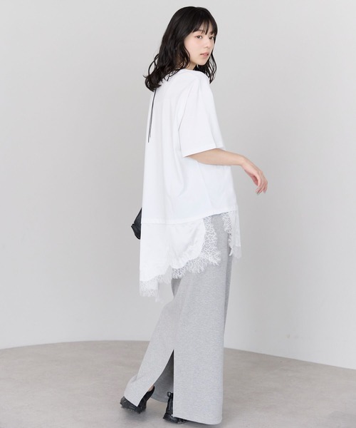 pocket(ポケット)の「レースドッキングTシャツ(Tシャツ/カットソー・レディース・ブラウン/ブラック/オフホワイト・FREE)」の11枚目の写真