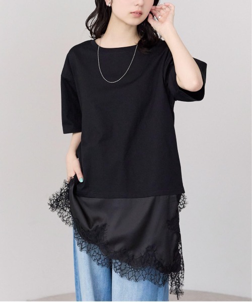 pocket(ポケット)の「レースドッキングTシャツ(Tシャツ/カットソー・レディース・ブラウン/ブラック/オフホワイト・FREE)」の18枚目の写真