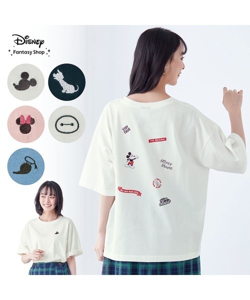 Disney(ディズニー)の「刺繍エディトリアルTシャツ(Tシャツ/カットソー・レディース・ホワイト系その他2/ブラック系その他/ブルー系その他/ホワイト系その他/レッド系その他・L~LL/S-M)」の6枚目の写真