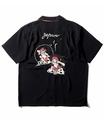 HOUSTON | HOUSTON ヒューストン TIGER&DRAGON / FUJIN&RAIJIN / EMB SOUVENIR S/S SHIRT 虎龍 風神雷神 和柄 刺繍 オープンカラーシャツ / スーベニアシャツ / スカシャツ / 開襟シャツ(シャツ/ブラウス)