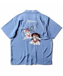 HOUSTON | HOUSTON ヒューストン TIGER&DRAGON / FUJIN&RAIJIN / EMB SOUVENIR S/S SHIRT 虎龍 風神雷神 和柄 刺繍 オープンカラーシャツ / スーベニアシャツ / スカシャツ / 開襟シャツ(シャツ/ブラウス)
