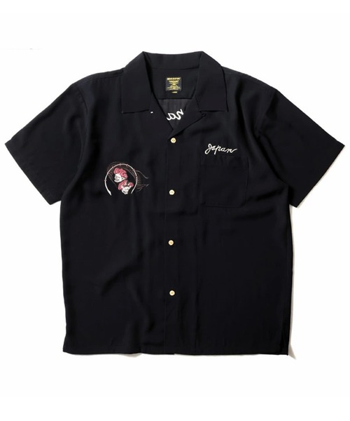 HOUSTON(ヒューストン)の「HOUSTON ヒューストン TIGER&DRAGON / FUJIN&RAIJIN / EMB SOUVENIR S/S SHIRT 虎龍 風神雷神 和柄 刺繍 オープンカラーシャツ / スーベニアシャツ / スカシャツ / 開襟シャツ(シャツ/ブラウス・メンズ・オレンジ系その他/ブラック系その他/オレンジ/ブルー系その他/オリーブ/ブラック・M/XL/L)」の17枚目の写真