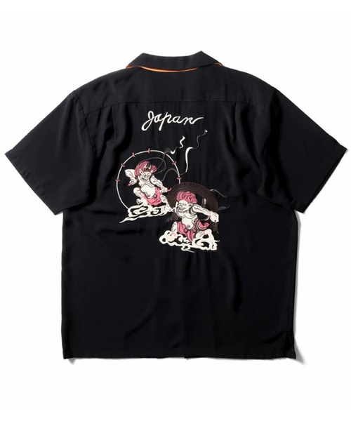 HOUSTON(ヒューストン)の「HOUSTON ヒューストン TIGER&DRAGON / FUJIN&RAIJIN / EMB SOUVENIR S/S SHIRT 虎龍 風神雷神 和柄 刺繍 オープンカラーシャツ / スーベニアシャツ / スカシャツ / 開襟シャツ(シャツ/ブラウス・メンズ・オレンジ系その他/ブラック系その他/オレンジ/ブルー系その他/オリーブ/ブラック・M/XL/L)」の18枚目の写真