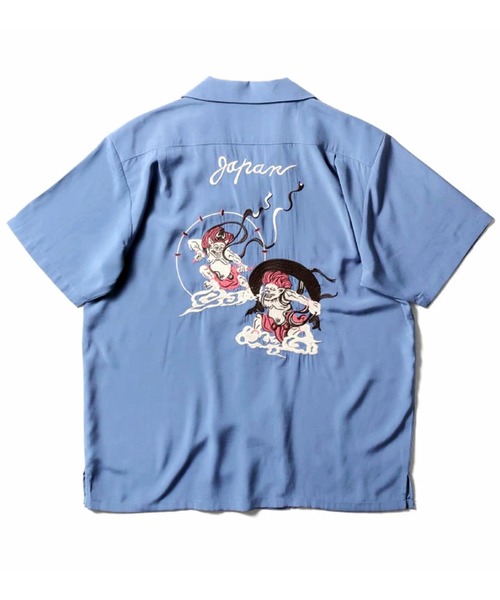 HOUSTON(ヒューストン)の「HOUSTON ヒューストン TIGER&DRAGON / FUJIN&RAIJIN / EMB SOUVENIR S/S SHIRT 虎龍 風神雷神 和柄 刺繍 オープンカラーシャツ / スーベニアシャツ / スカシャツ / 開襟シャツ(シャツ/ブラウス・メンズ・オレンジ系その他/ブラック系その他/オレンジ/ブルー系その他/オリーブ/ブラック・M/XL/L)」の20枚目の写真
