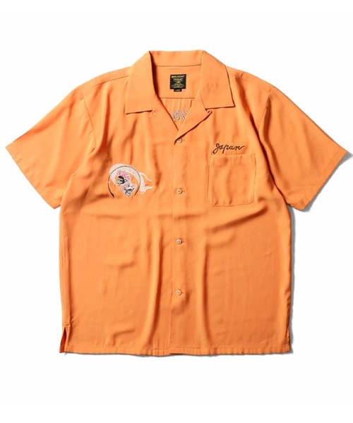 HOUSTON(ヒューストン)の「HOUSTON ヒューストン TIGER&DRAGON / FUJIN&RAIJIN / EMB SOUVENIR S/S SHIRT 虎龍 風神雷神 和柄 刺繍 オープンカラーシャツ / スーベニアシャツ / スカシャツ / 開襟シャツ(シャツ/ブラウス・メンズ・オレンジ系その他/ブラック系その他/オレンジ/ブルー系その他/オリーブ/ブラック・M/XL/L)」の21枚目の写真