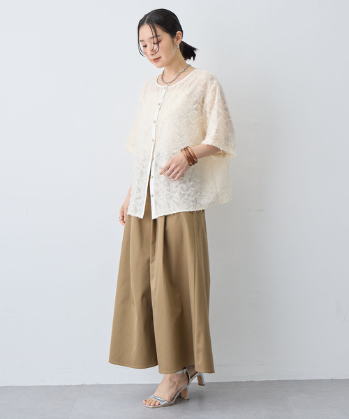 anyfee(エニフィー)の「【anyfee/大きいサイズ】タックフレアスカート(2026SS)(スカート・レディース・ネイビー/ベージュ・4L/3L/LL/5L)」の21枚目の写真