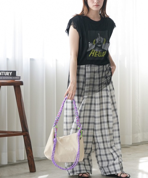 mili an deni（ミリアンデニ）の「チュールレイヤードプリントTシャツ（Tシャツ/カットソー・レディース・オフホワイト/ブラック・M）」の10枚目の写真