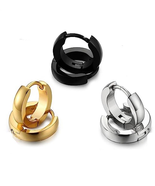 SBG(エスビー)の「SBG ベーシックステンレスピアス 片耳(ピアス(片耳用)・メンズ・ブラック/シルバー/ゴールド・FREE)」の6枚目の写真