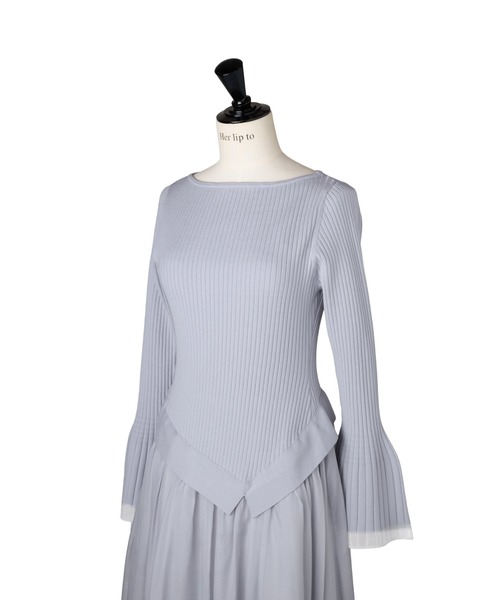 Her lip to(ハーリップトゥー)の「Chiffon Knit Docking Dress(ワンピース・レディース・ブルー系・S/M)」の13枚目の写真