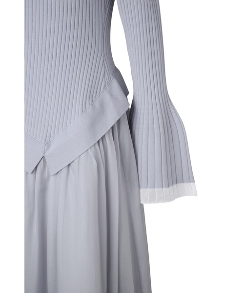 Her lip to(ハーリップトゥー)の「Chiffon Knit Docking Dress(ワンピース・レディース・ブルー系・S/M)」の12枚目の写真
