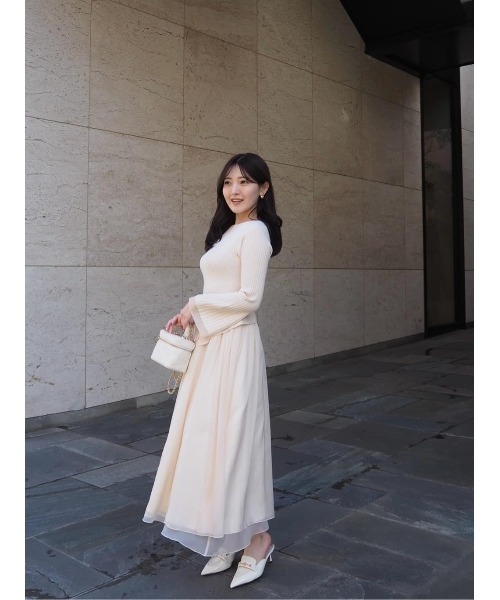 Her lip to(ハーリップトゥー)の「Chiffon Knit Docking Dress(ワンピース・レディース・ブルー系・S/M)」の17枚目の写真