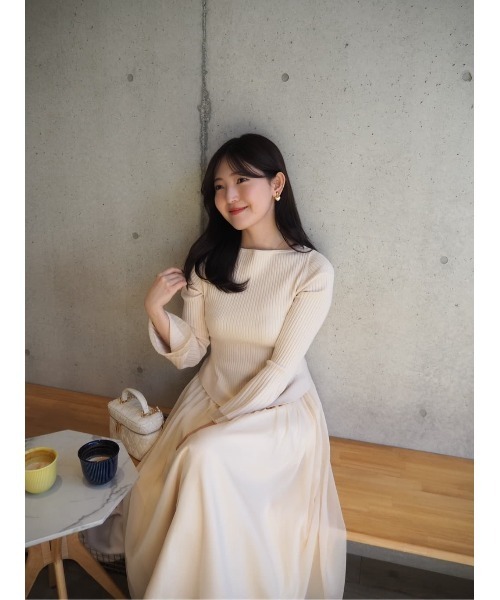 Her lip to(ハーリップトゥー)の「Chiffon Knit Docking Dress(ワンピース・レディース・ブルー系・S/M)」の18枚目の写真