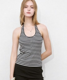 Border Cup-in Halter Neck Tank / ボーダーカップインホルターネックタンク