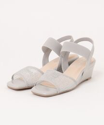 grandfleur グランドフルール レディース ラメメッシュウェッジサンダル 9902