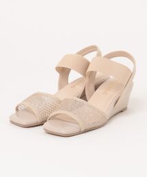 ASBee | grandfleur グランドフルール レディース ラメメッシュウェッジサンダル 9902(サンダル)