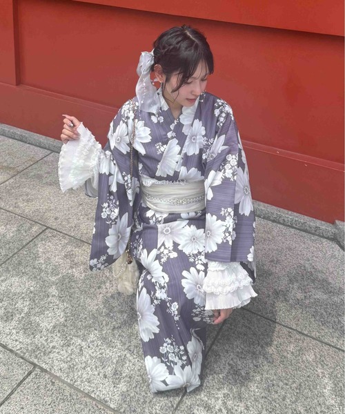 AS KNOW AS plus(アズノゥアズプラス)の「浴衣用 レースカフス付け袖(和装小物・レディース・ホワイト/ブラック・FREE)」の14枚目の写真