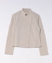 agnes b.（アニエスベー）の「リネン コットン メルトン スタンドカラー プレッションジャケット "Fifre"（ブルゾン）」