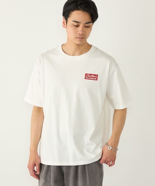 SHIPS Colors(シップス カラーズ)の「SHIPS Colors:Sealtest(R) ICE CREAM プリント フェード Tシャツ(Tシャツ/カットソー・メンズ・ライトホワイト/ブラック・MEDIUM/LARGE/X-LARGE)」の1枚目の写真