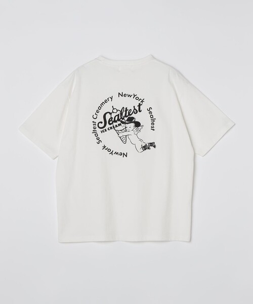 SHIPS Colors(シップス カラーズ)の「SHIPS Colors:Sealtest(R) ICE CREAM プリント フェード Tシャツ(Tシャツ/カットソー・メンズ・ライトホワイト/ブラック・MEDIUM/LARGE/X-LARGE)」の6枚目の写真