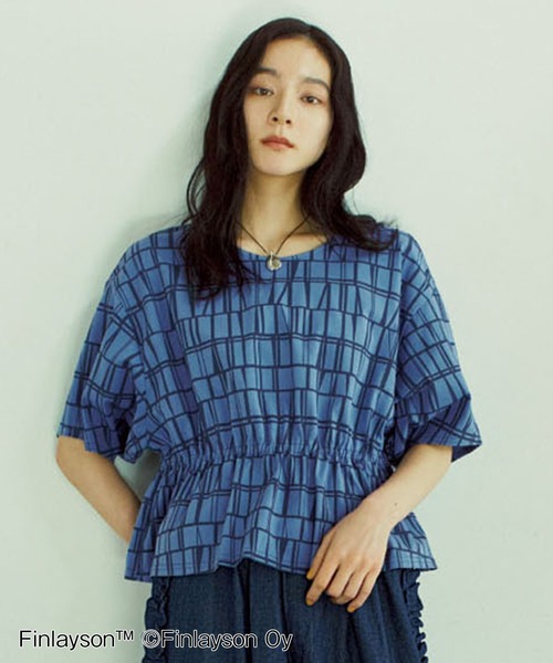 シロップ．（シロップ．）の「フィンレイソン　デザインカットソートップス（Tシャツ/カットソー・レディース・グリーン系その他/ベージュ系その他/ブルー系その他・M/L/LL/3L）」の3枚目の写真