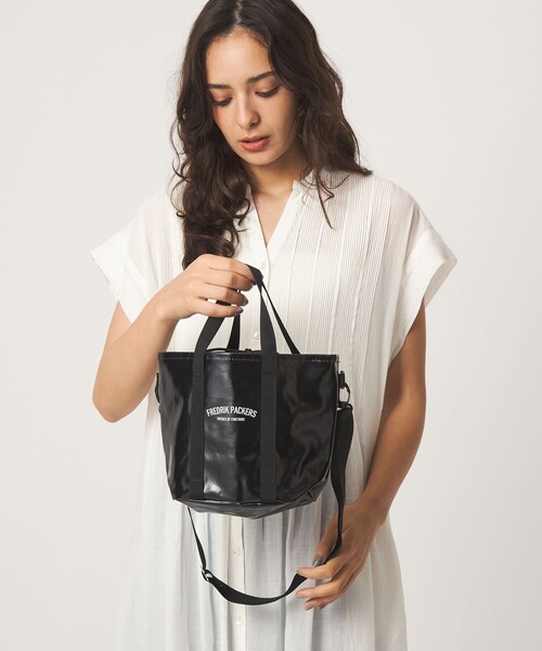 FREDRIK PACKERS(フレドリックパッカーズ)の「【別注】<FREDRIK PACKERS>ドロストバッグ(トートバッグ・レディース・ダークブラウン/ブラック・FREE)」の12枚目の写真