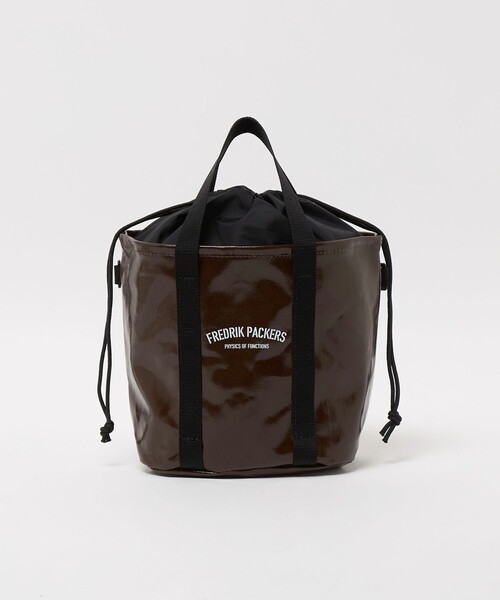 FREDRIK PACKERS(フレドリックパッカーズ)の「【別注】<FREDRIK PACKERS>ドロストバッグ(トートバッグ・レディース・ダークブラウン/ブラック・FREE)」の8枚目の写真