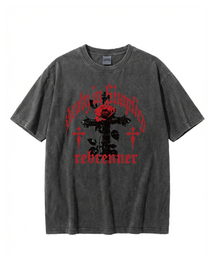 DTFシンプリー ピグメント 半袖Tシャツ チャコール