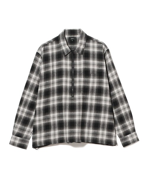 BEAMS(ビームス)の「ハーフジップ プルオーバー シャツ(シャツ/ブラウス・メンズ・ブラウン/グレー・S/XL/L/M)」の2枚目の写真