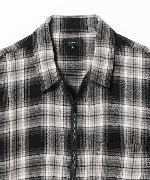 BEAMS(ビームス)の「ハーフジップ プルオーバー シャツ(シャツ/ブラウス・メンズ・ブラウン/グレー・S/XL/L/M)」の7枚目の写真
