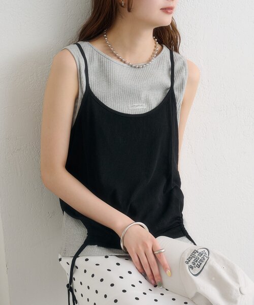 mystic（ミスティック）の「シアーレイヤードキャミSET（Tシャツ/カットソー・レディース・ピンク/オフホワイト/グレー・FREE）」の21枚目の写真