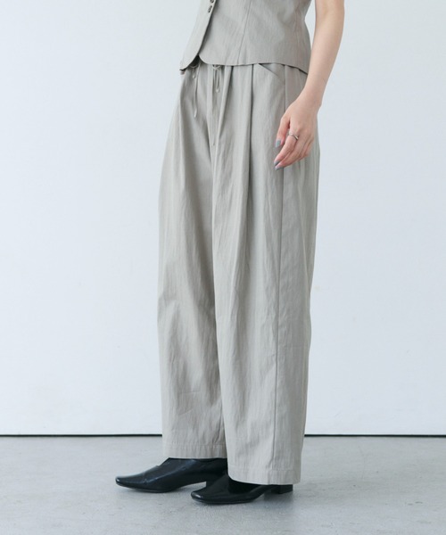 SOYEN(ソイエン)の「ダブルドロストバレルタックフォルムワイドパンツ/セットアップ可(その他パンツ・レディース・カーキ/アイボリー・F)」の22枚目の写真