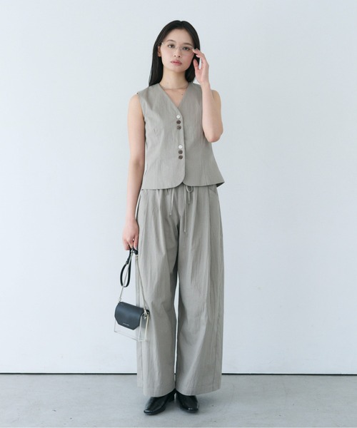 SOYEN(ソイエン)の「ダブルドロストバレルタックフォルムワイドパンツ/セットアップ可(その他パンツ・レディース・カーキ/アイボリー・F)」の21枚目の写真
