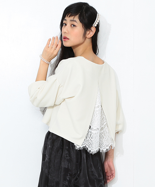 CAROLINA GLASER（カロリナ グレイサー）の「CAROLINA GLASER / リップル プルオーバー（その他トップス・レディース・アイボリー/ブラック×ホワイト・ONE SIZE）」の2枚目の写真