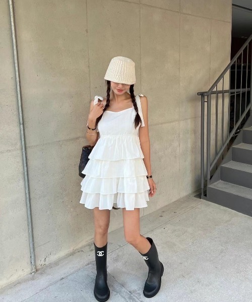 FAVORITO(ファヴォリート)の「レイヤードキャミワンピース(ワンピース・レディース・ホワイト・F)」の10枚目の写真