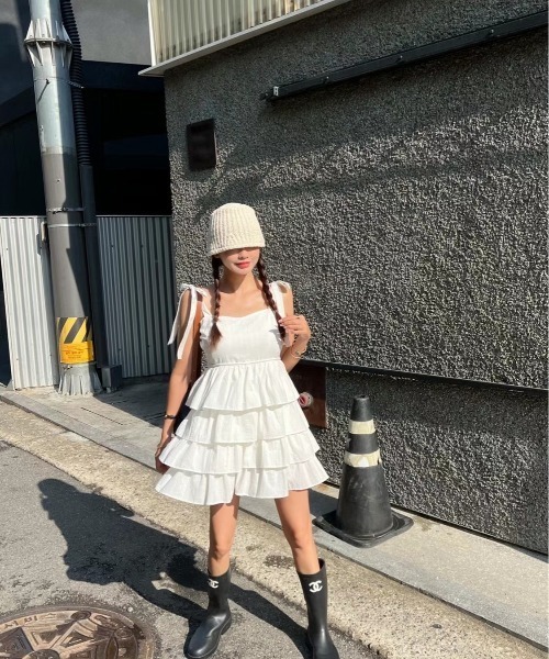 FAVORITO(ファヴォリート)の「レイヤードキャミワンピース(ワンピース・レディース・ホワイト・F)」の14枚目の写真