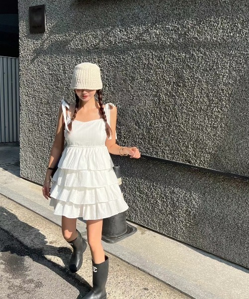 FAVORITO(ファヴォリート)の「レイヤードキャミワンピース(ワンピース・レディース・ホワイト・F)」の16枚目の写真
