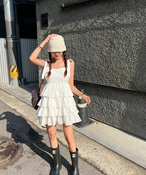 FAVORITO(ファヴォリート)の「レイヤードキャミワンピース(ワンピース・レディース・ホワイト・F)」の3枚目の写真
