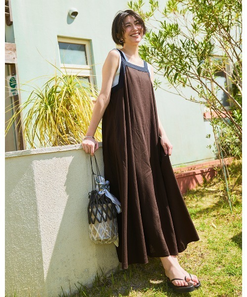 DoCLASSE（ ドゥクラッセ）の「【キャミフレアワンピース】（ワンピース・レディース・ブラウン/ダークネイビー・11/9/13/7）」の2枚目の写真