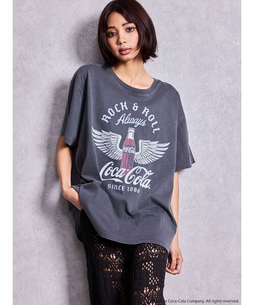 GYDA(ジェイダ)の「Coca-Cola vintage BIG Tシャツ(Tシャツ/カットソー・レディース・アイボリー/ブラック/チャコールグレー・FREE)」の14枚目の写真