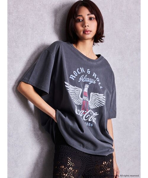 GYDA(ジェイダ)の「Coca-Cola vintage BIG Tシャツ(Tシャツ/カットソー・レディース・アイボリー/ブラック/チャコールグレー・FREE)」の15枚目の写真