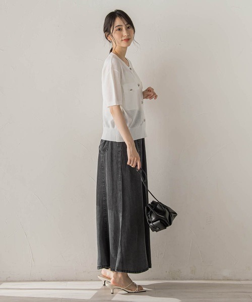 Droite lautreamont(ドロワットロートレアモン)の「ミラノリブカーディガン(カーディガン/ボレロ・レディース・ブラック/オフホワイト/レッド・M)」の10枚目の写真