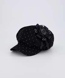 CHERRYQUIRI（チェリーキュリー）の「soft punk rosette newsboy cap - black（ハンチング/ベレー帽）」